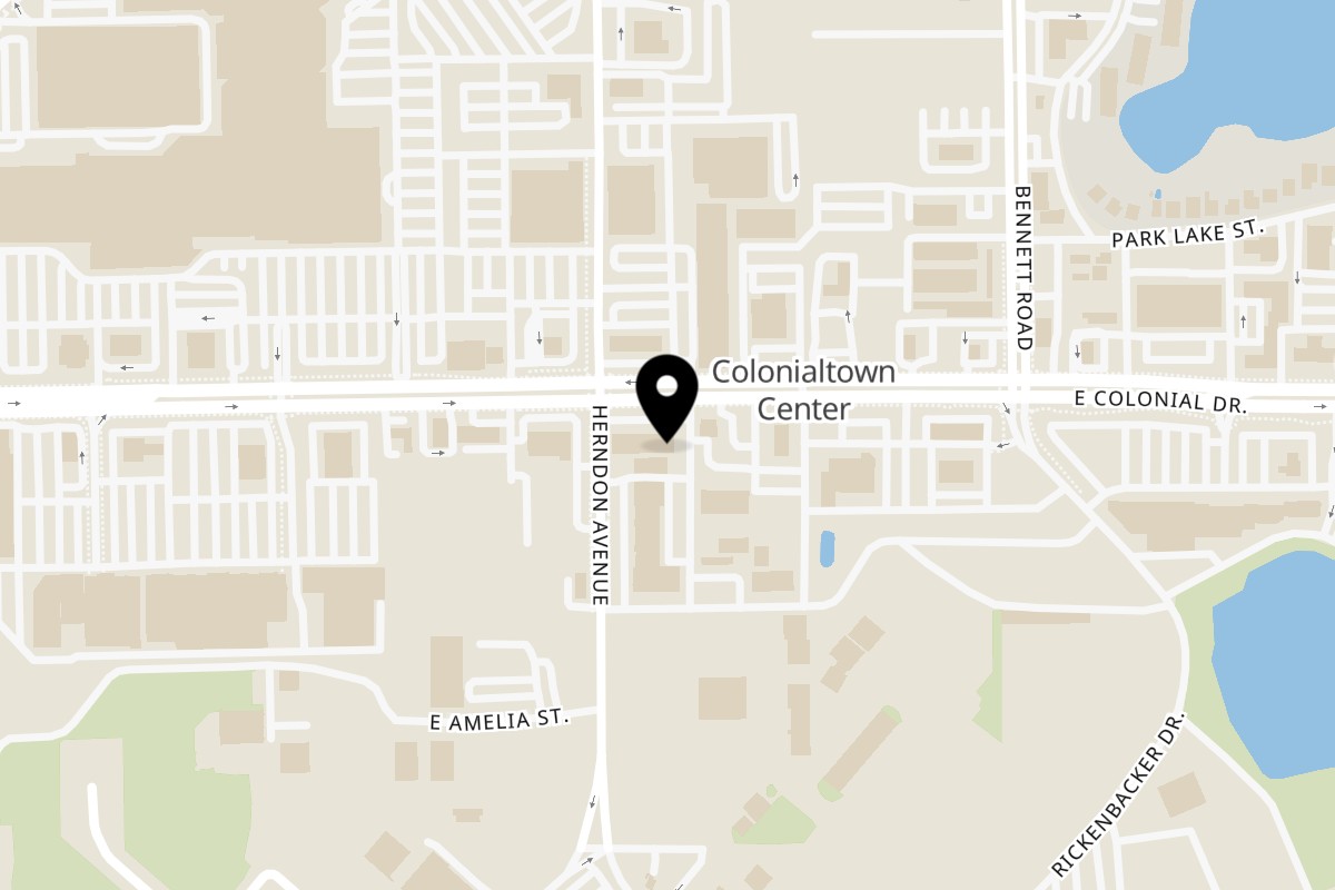 Map showing the location of SEA THAI RESTAURANT on 3812 E Colonial Dr in Orlando